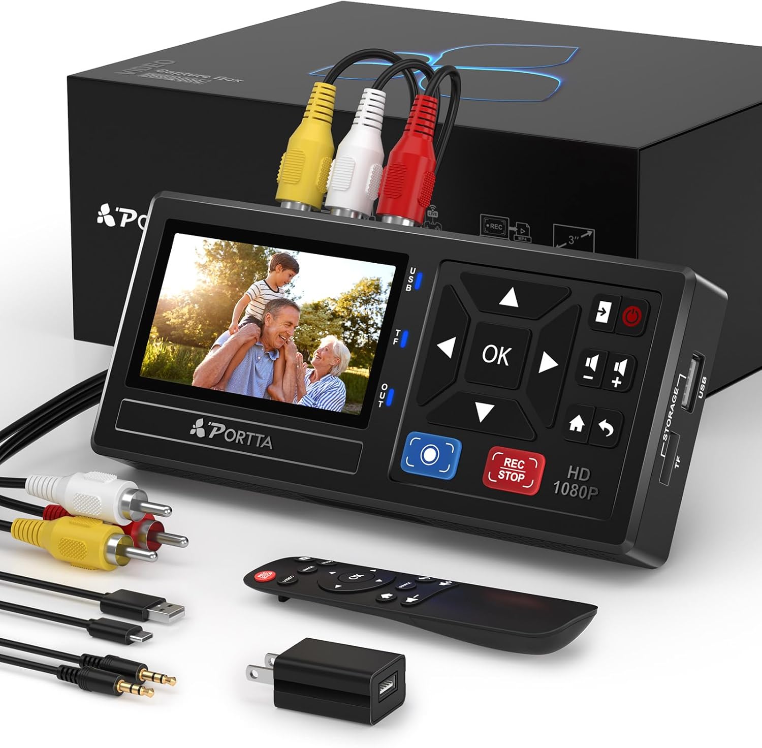 Portta VHS to Digital Converter – Video to Digital Recorder with Remote