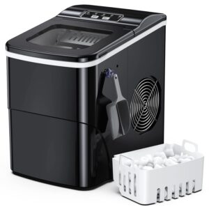 Countertop Ice Maker Machine – 26Lbs/24H Self-Cleaning Portable Ice Cube Maker (Black)