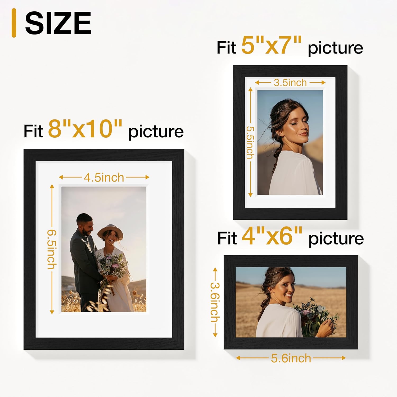 Vittanly 10 Pack Picture Frames – Gallery Wall Collage Set (Black) - Image 3