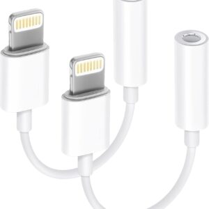 [Apple MFi Certified] 2 Pack Lightning to 3.5 mm Headphone Jack Adapter