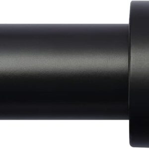 Curtain Rods for Windows – Adjustable 16 to 144 Inches, 1 Inch Diameter with Aluminum Finials (Black)