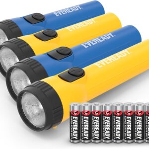 EVEREADY LED Flashlights (4-Pack) – Bright Emergency & Camping Flashlights with Batteries