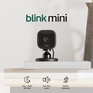 Blink Mini – Compact Indoor Plug-In Smart Security Camera (Black)