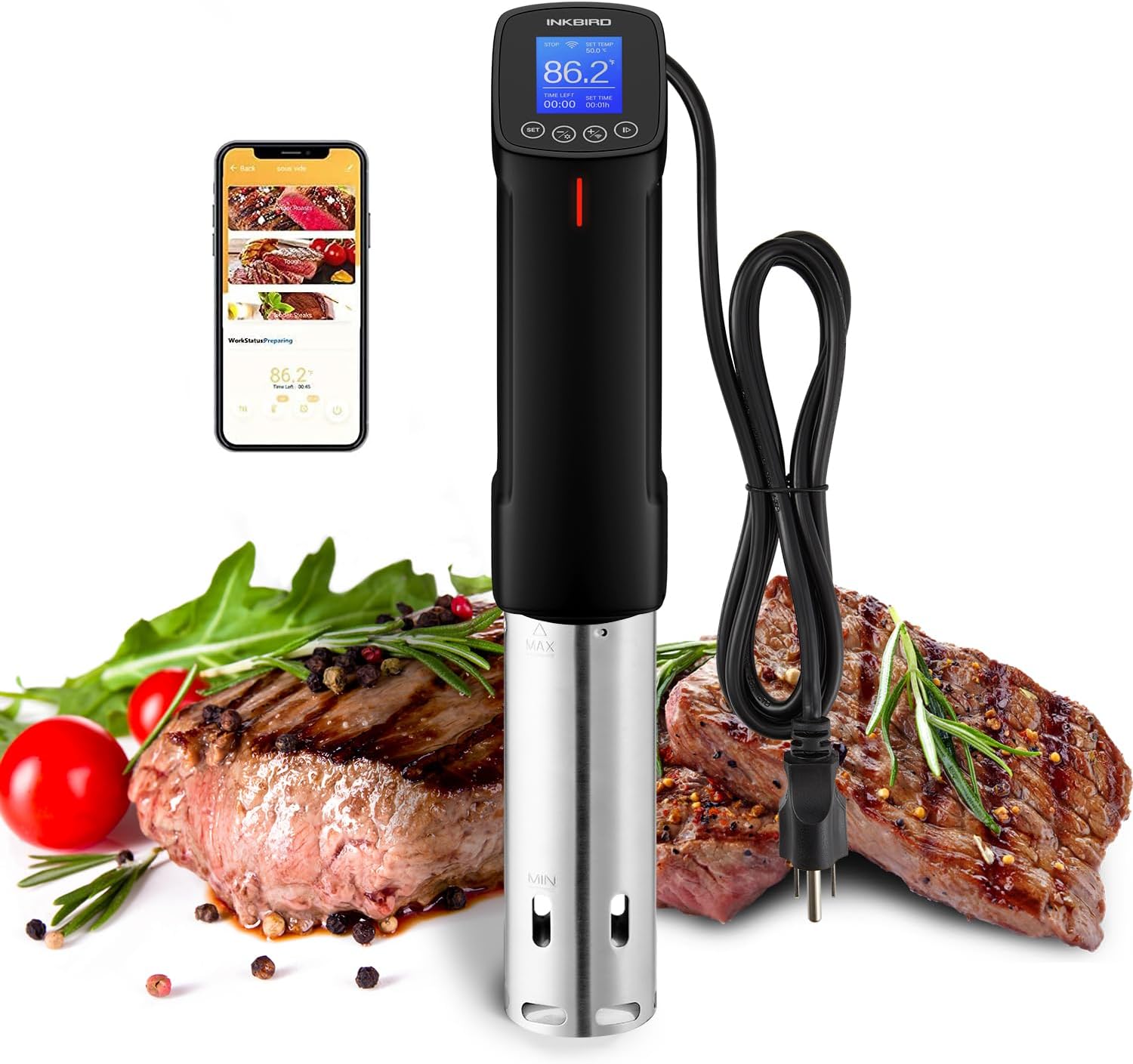 Inkbird WIFI Sous Vide Cooker ISV-100W – 1000W Immersion Circulator with App Control