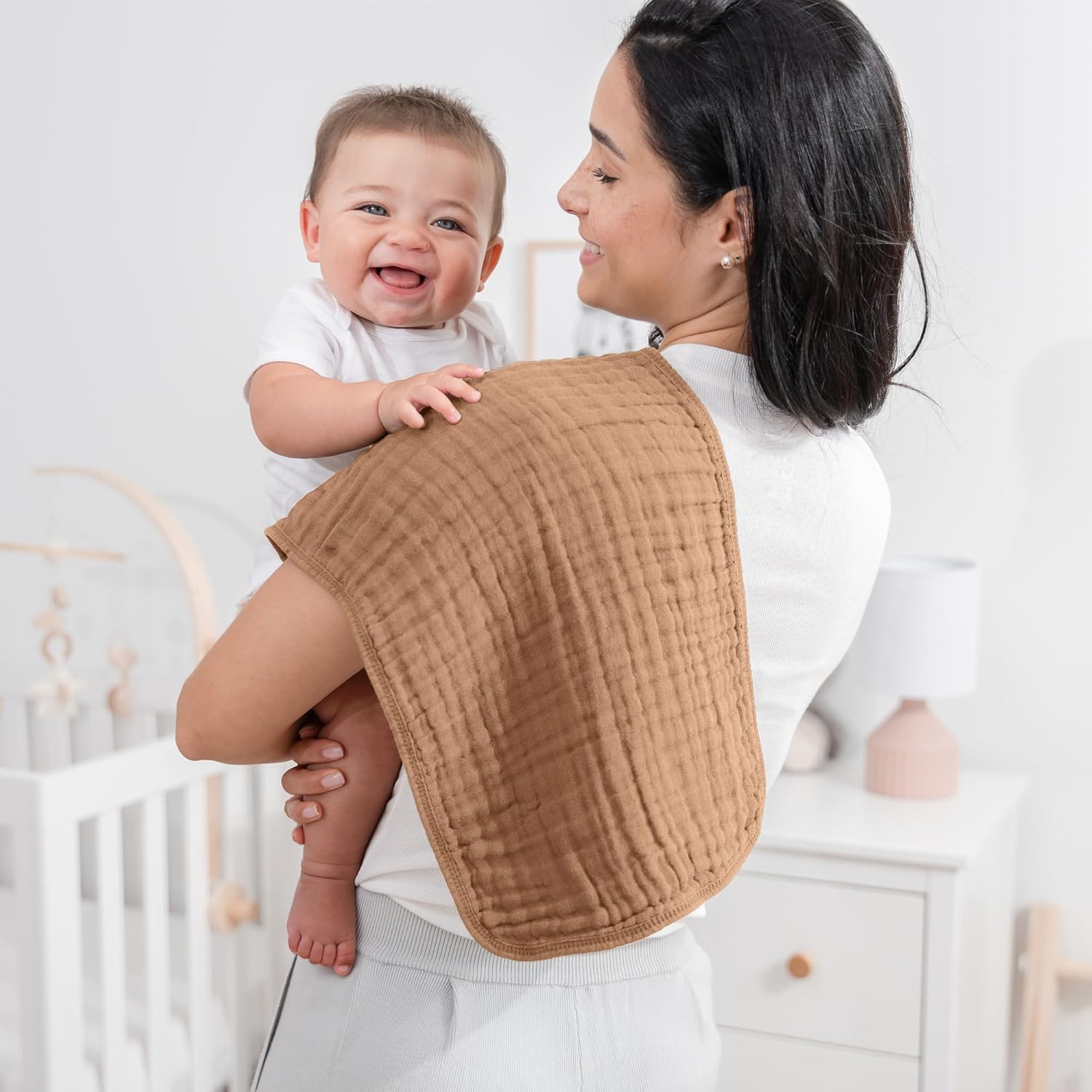 Comfy Cubs Muslin Burp Cloths – 100% Cotton, 6-Layer Ultra Absorbent (Pack of 10, Multi) - Image 2