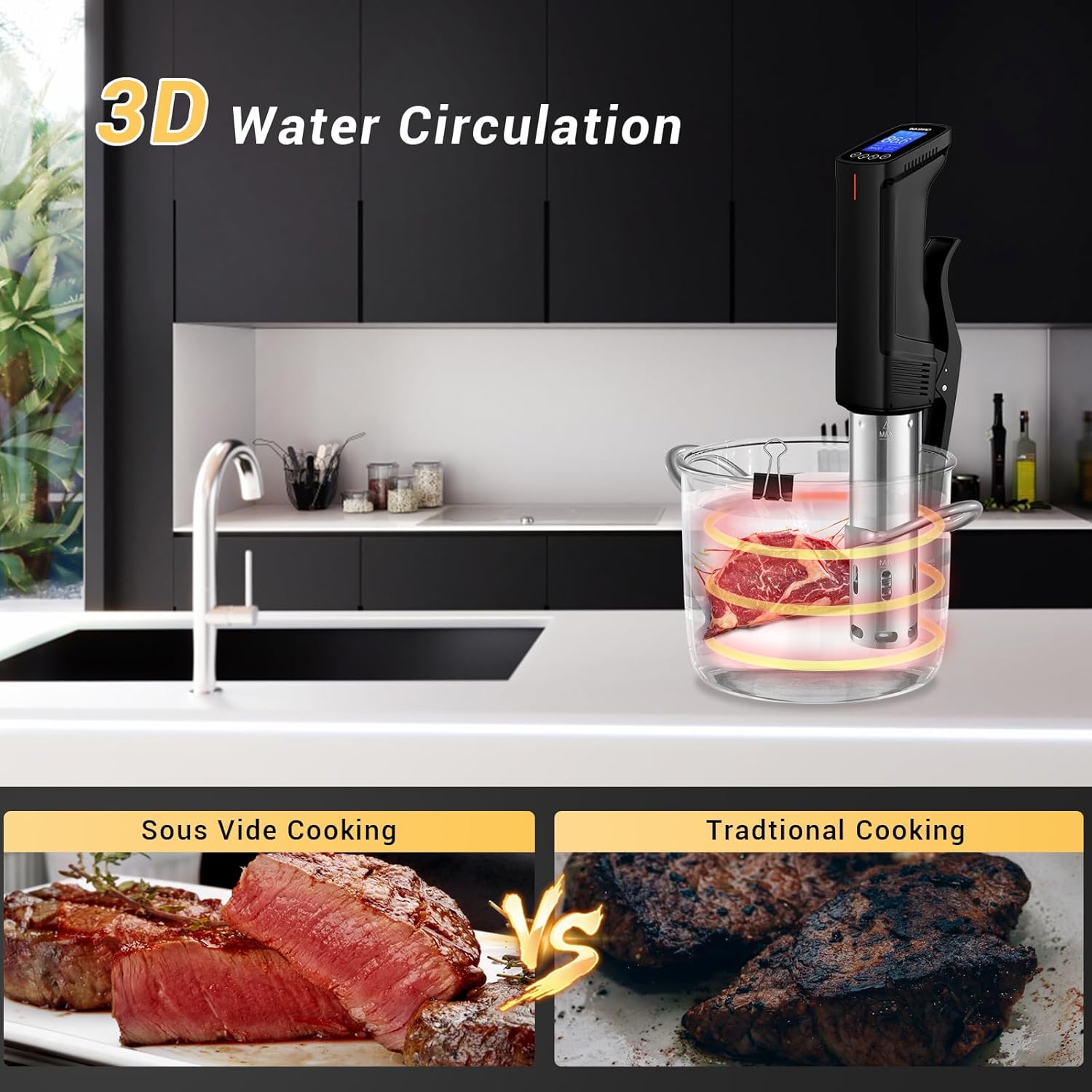 Inkbird WIFI Sous Vide Cooker ISV-100W – 1000W Immersion Circulator with App Control - Image 2