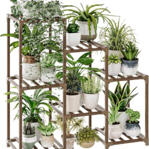 Bamworld Plant Stand – 3-Tier Indoor/Outdoor Wooden Plant Shelf