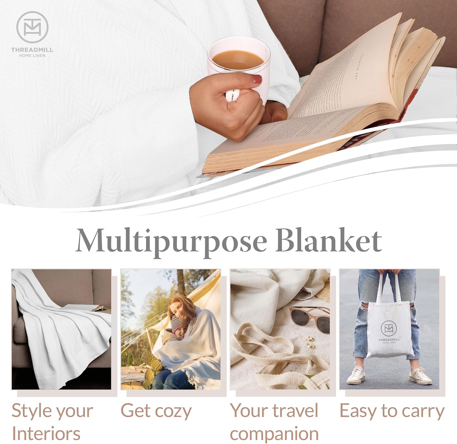 Threadmill Luxury Cotton Blanket β 100% Cotton Comfort in King Size ποΈβ¨ - Image 2