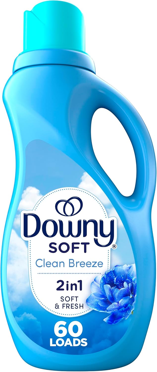 Downy Fabric Softener Liquid – Clean Breeze Scent (44 fl oz, 60 Loads)