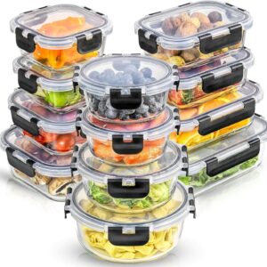 JoyJolt 24pc Borosilicate Glass Storage Containers with Lids β Airtight & Freezer Safe Food Storage Set