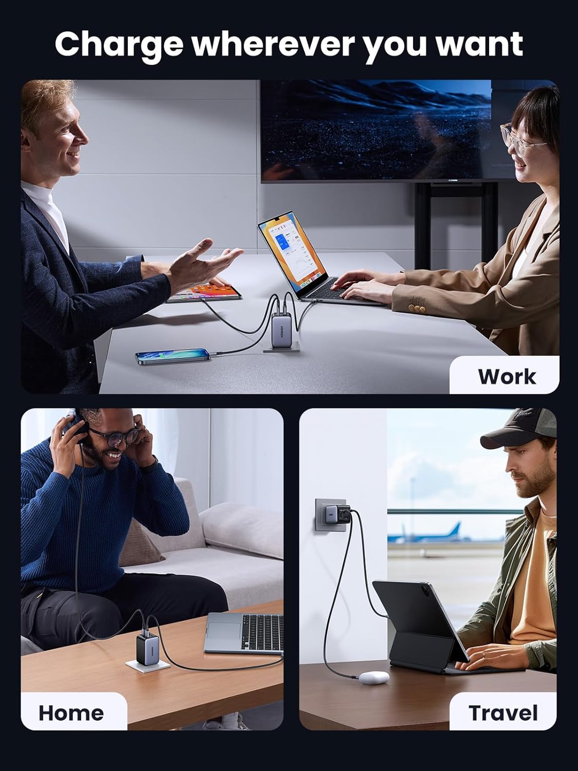 UGREEN Nexode 65W GaN USB C Wall Charger – 4-Port Fast Charger - Image 4