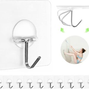 Adhesive Hooks for Hanging – Heavy Duty Waterproof Wall Hooks, 12 Pack